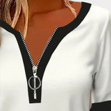 Layla | Krátky rukáv a zips - Blúzka