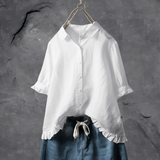 Frieda | Elegantná riasená bavlnená blúzka
