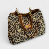 Krista | Leopard Print Canvas Basket