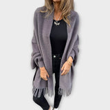 Maris | Wrap with Knitted Fringes