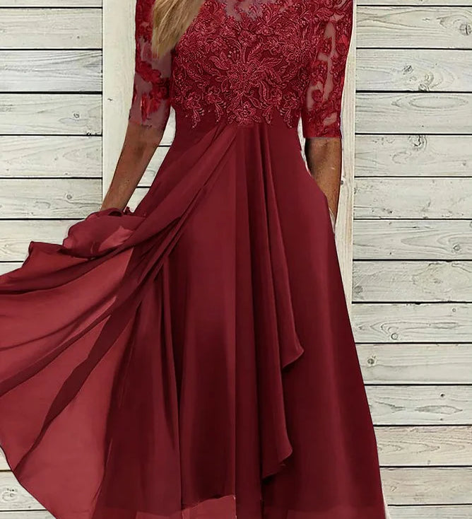Puck | Elegantné Midi Šaty s Čipkou