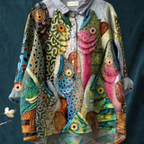 Anneliese | Vintage Naljakas Kala Artistic Print Comfortable Shirt