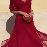 Louise | Elegantné Maxi Šaty s V-výstrihom a Šarmom