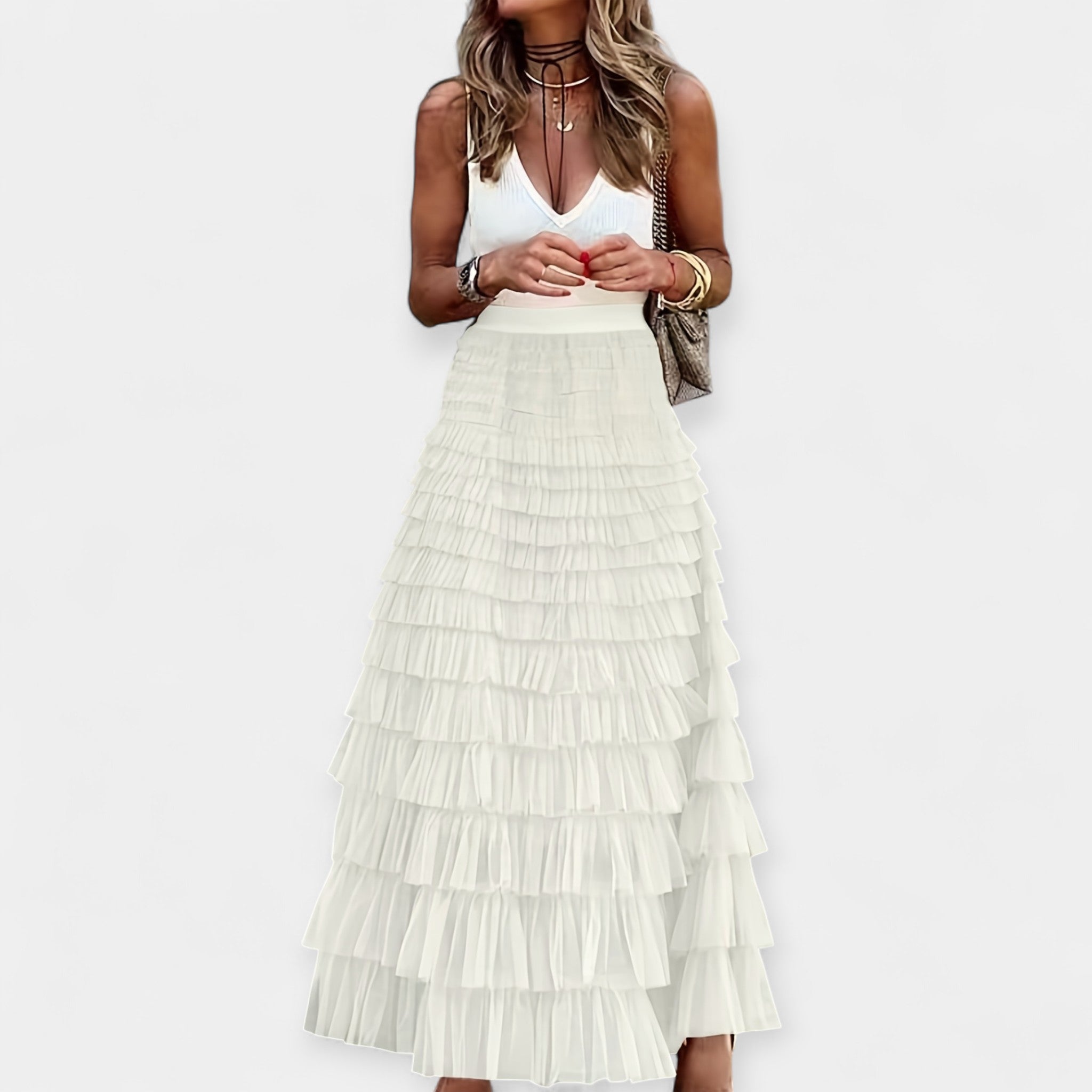 Nina | Boho sukňa s rybárskym lemom