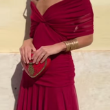 Louise | Elegantné Maxi Šaty s V-výstrihom a Šarmom