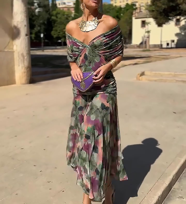 Louise | Elegantné Maxi Šaty s V-výstrihom