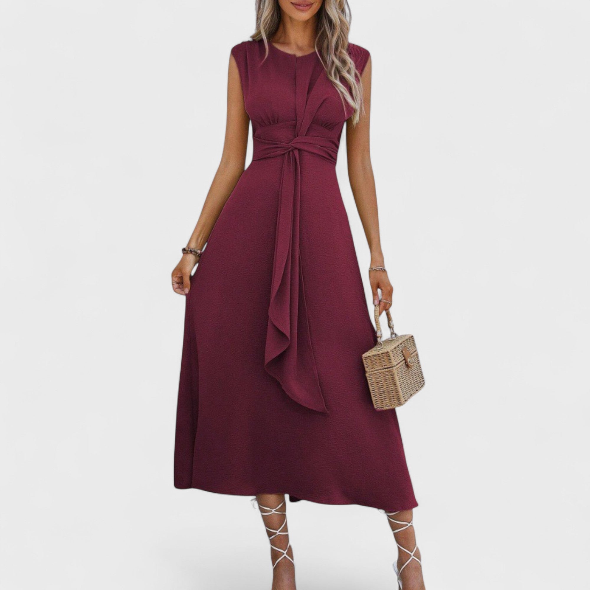 Emilia | Elegantné maxi šaty bez rukávov s okrúhlym výstrihom