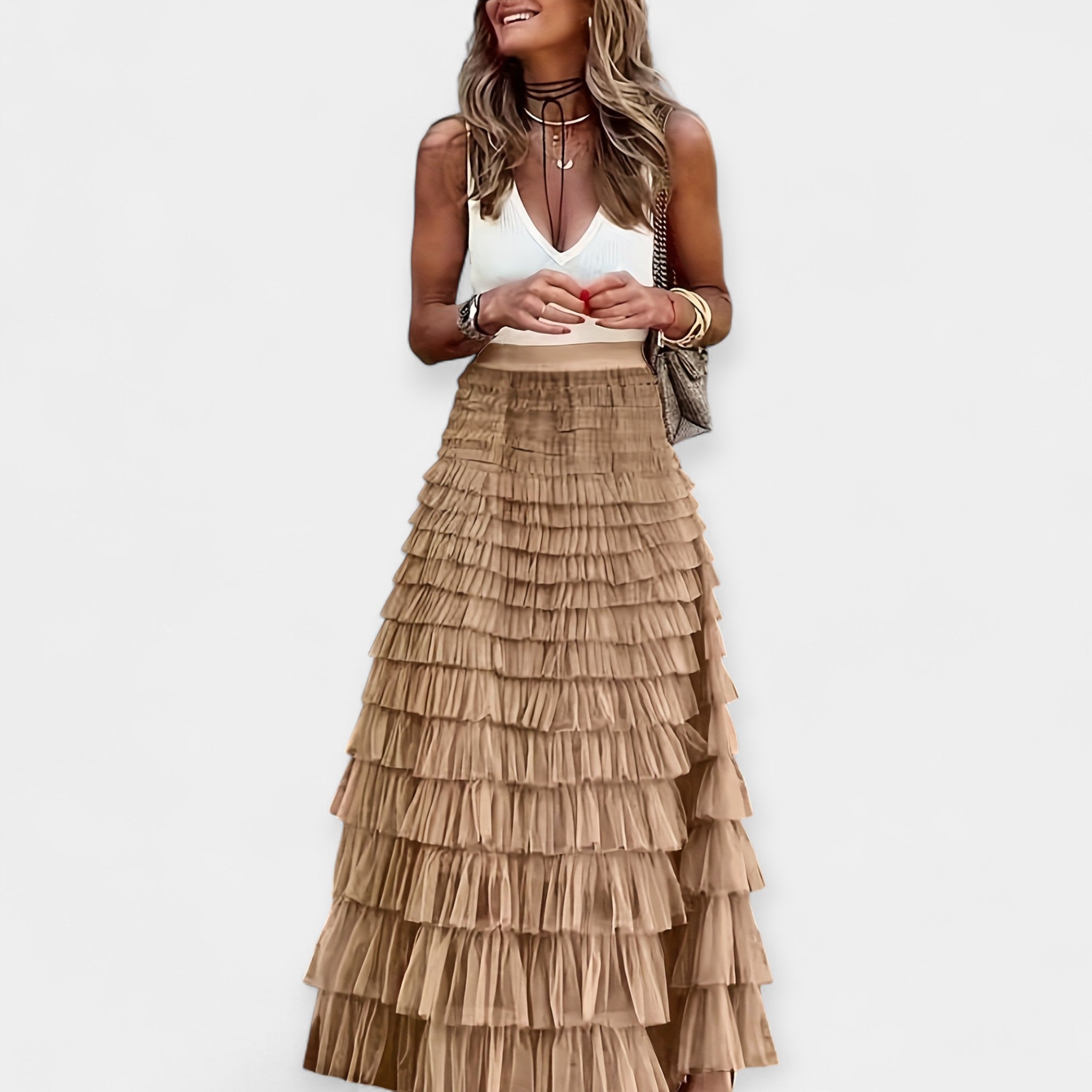Nina | Boho sukňa s rybárskym lemom