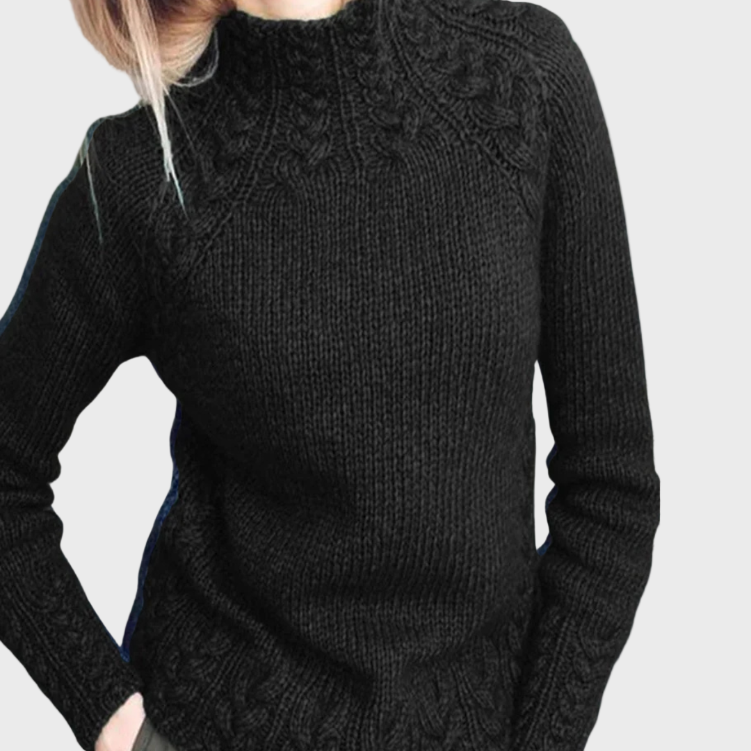 Reeli | Elegantný pletený sveter s vysokým golierom