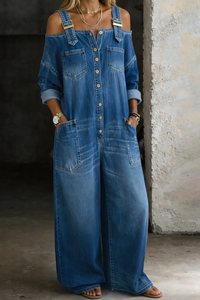 Sophia | Voľný denimový jumpsuit