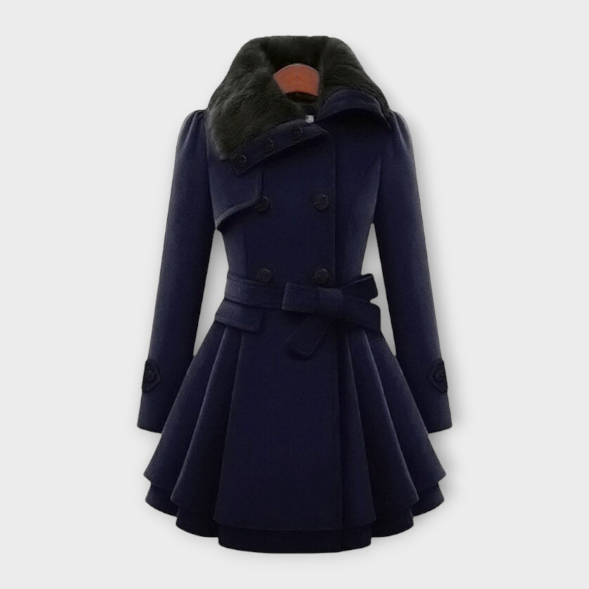 Emma | Elegant Coat with Fur Collar