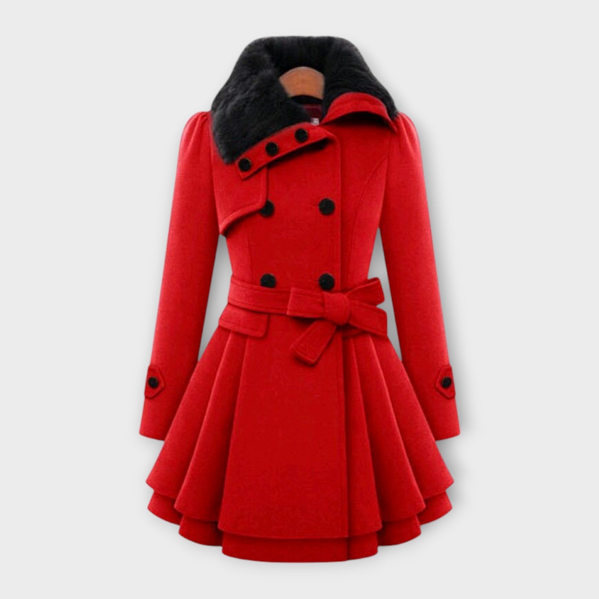 Emma | Elegant Coat with Fur Collar