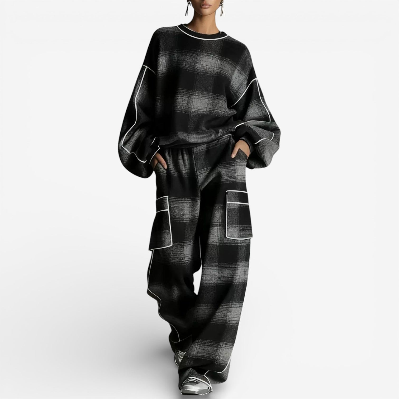 Luana | Pruhovaný úpletový komplet
