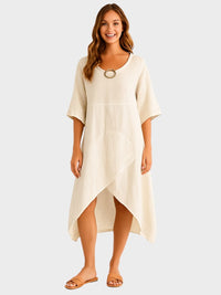 Marta | Asymmetrical Cotton and Linen Dress