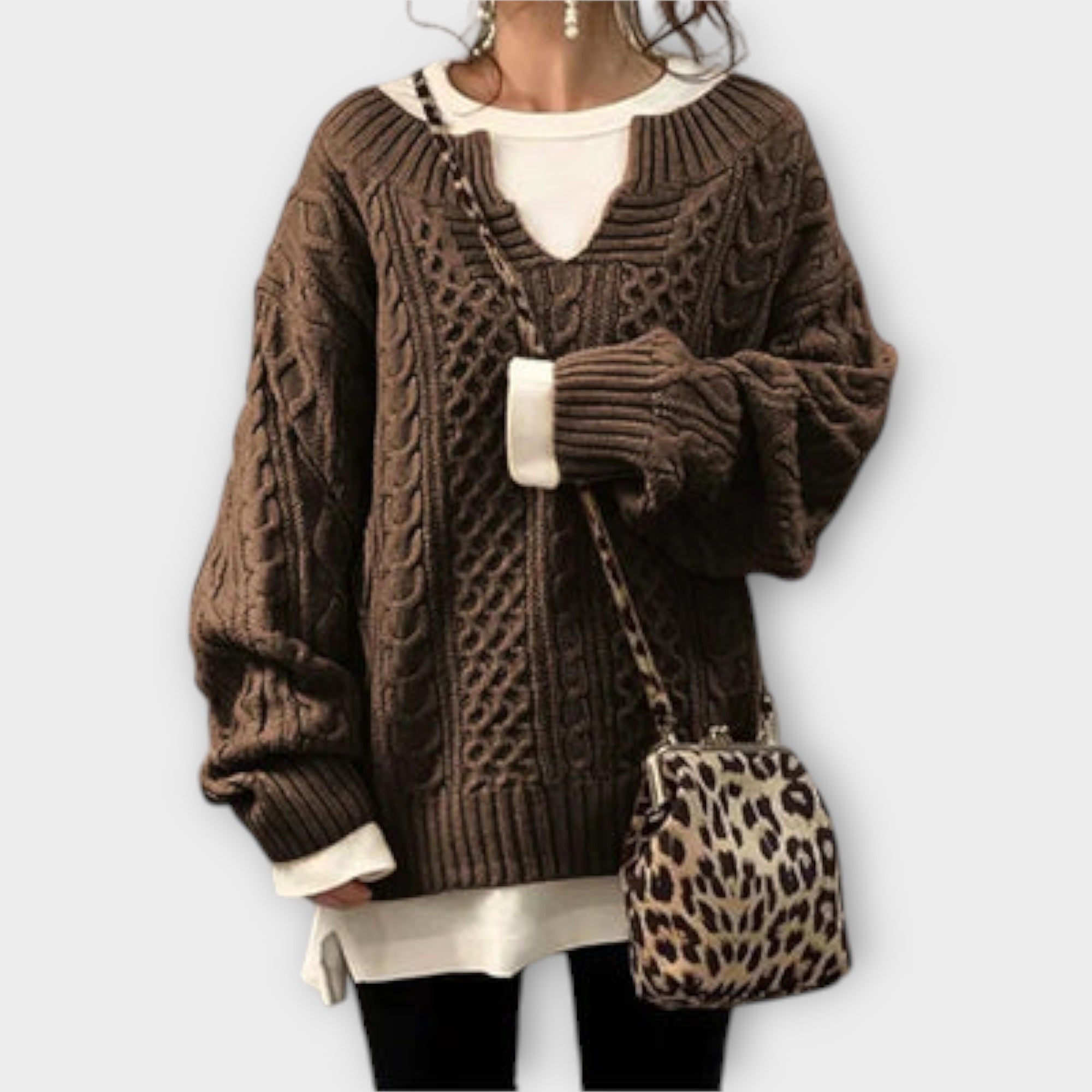 Liilia | Oversized Quilted Knit Sweater