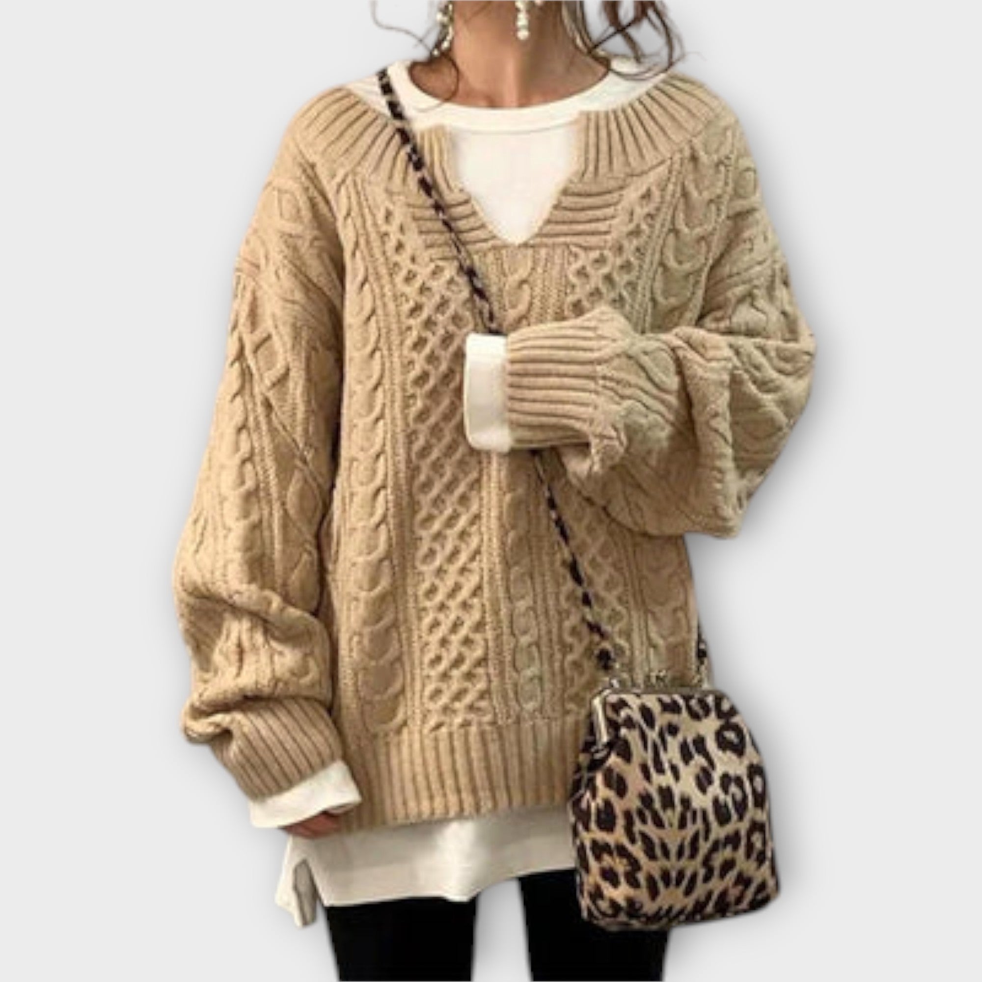 Liilia | Oversized Quilted Knit Sweater