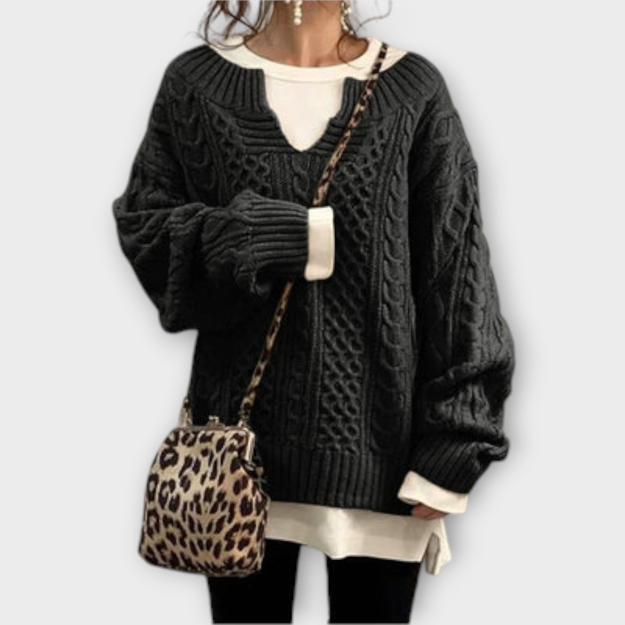 Liilia | Oversized Quilted Knit Sweater