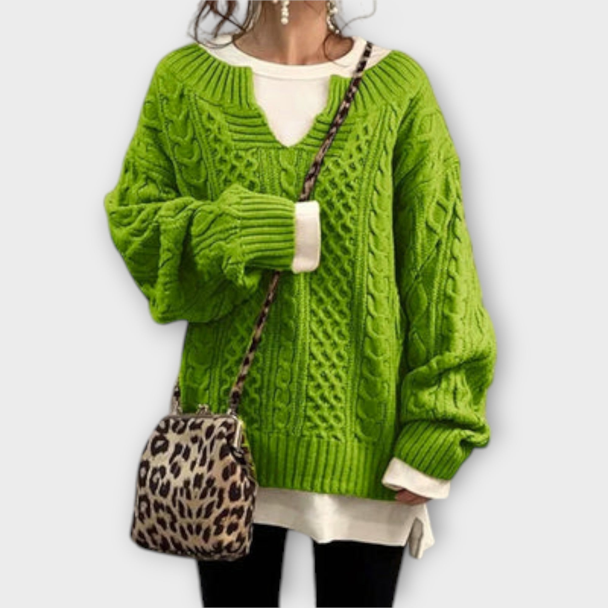 Liilia | Oversized Quilted Knit Sweater