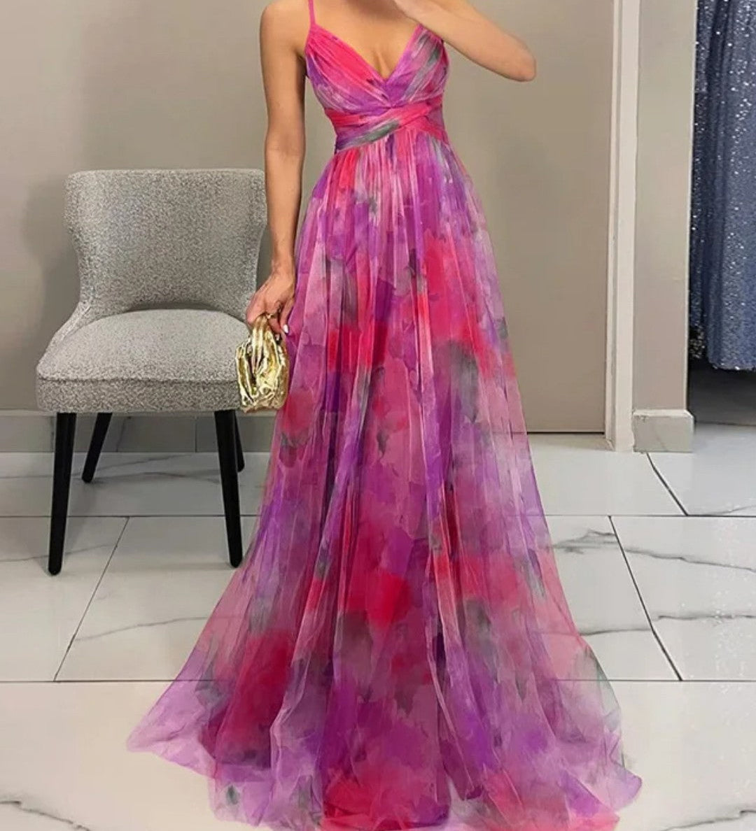 Giselle | Lummav Maxi Dress with Floral Pattern