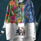 Aveline | Classic Dream Garden Navy Everyday Blouse