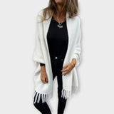 Maris | Wrap with Knitted Fringes