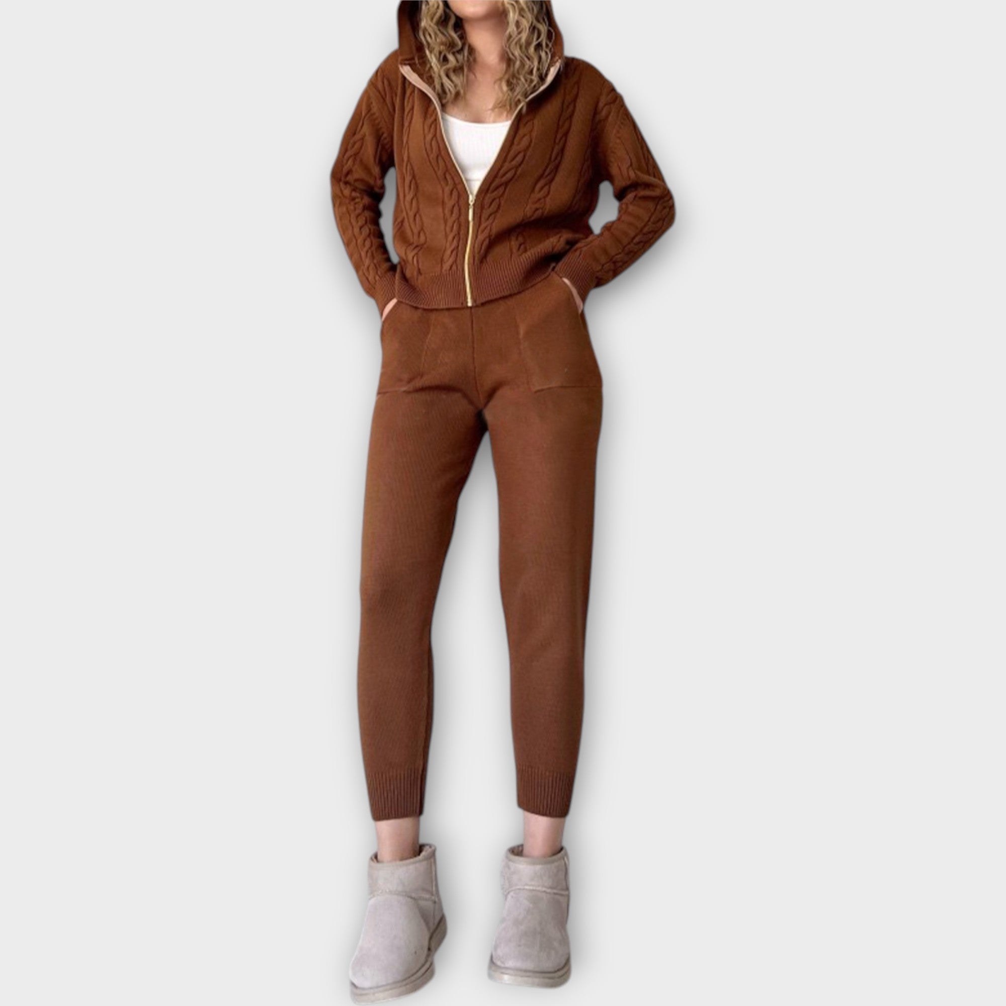 Flora | Komplet s kapucňou a kardigánom