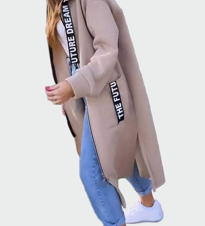 Anneli | Dlhý kabát s kapucňou a štýlovým dizajnom