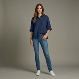 Frieda | Elegantná riasená bavlnená blúzka