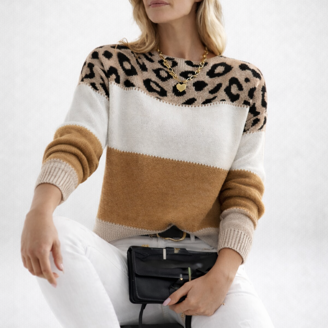 Ophélie | Elegantný sveter s leopardím vzorom