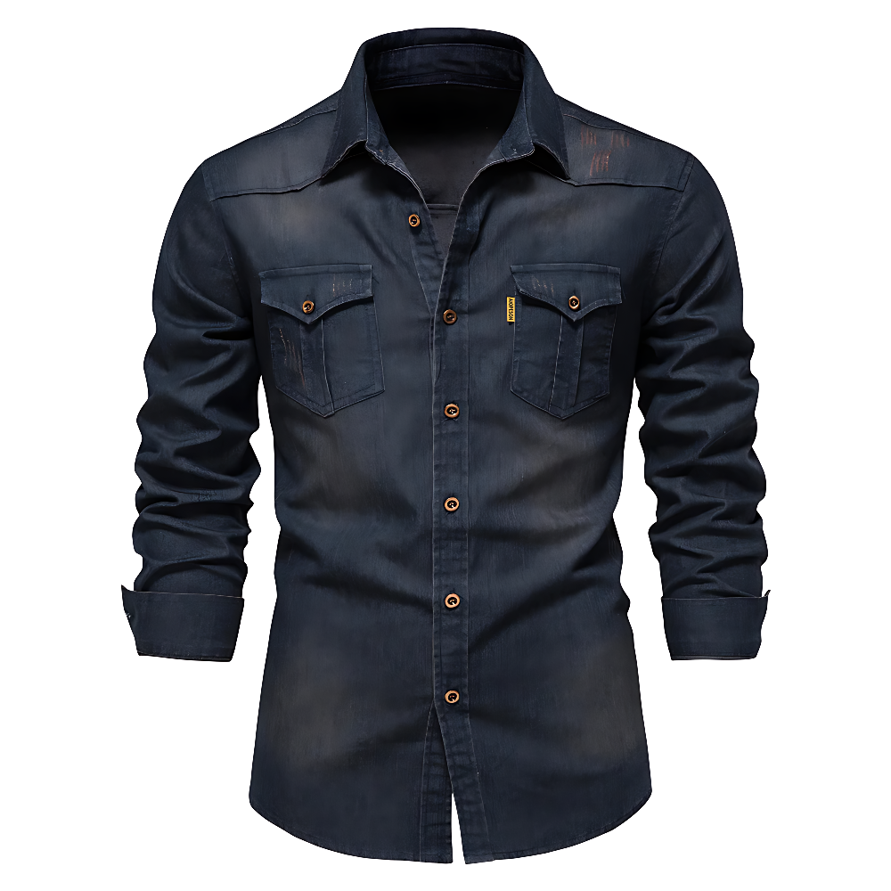 Rasmus | Riflová košeľa slim fit
