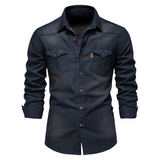 Rasmus | Riflová košeľa slim fit