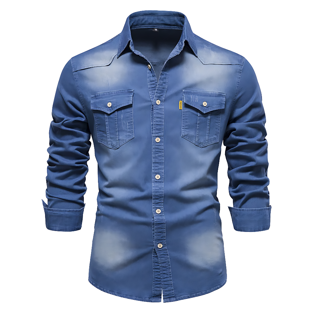 Rasmus | Riflová košeľa slim fit