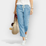 Sabina | Kerged Cotton Trousers